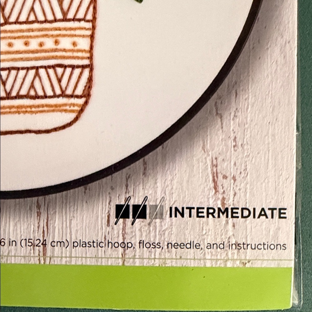 Bucilla Green and Orange Potted Plant Stamped Embroidery Kit - Picture 4 of 8
